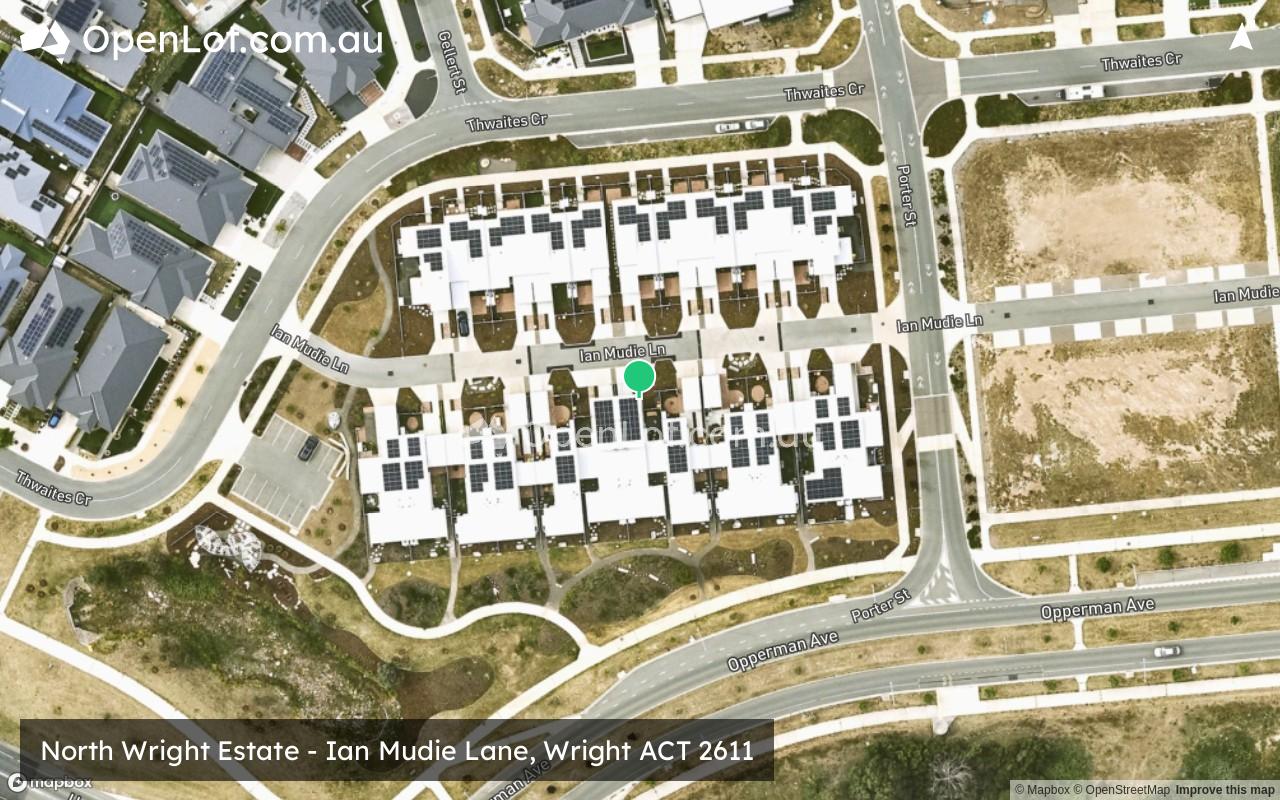 Satellite image for North Wright Estate - Ian Mudie Lane, Wright ACT 2611