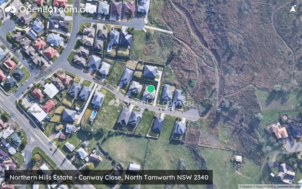 Satellite image for Northern Hills Estate - Conway Close, North Tamworth NSW 2340
