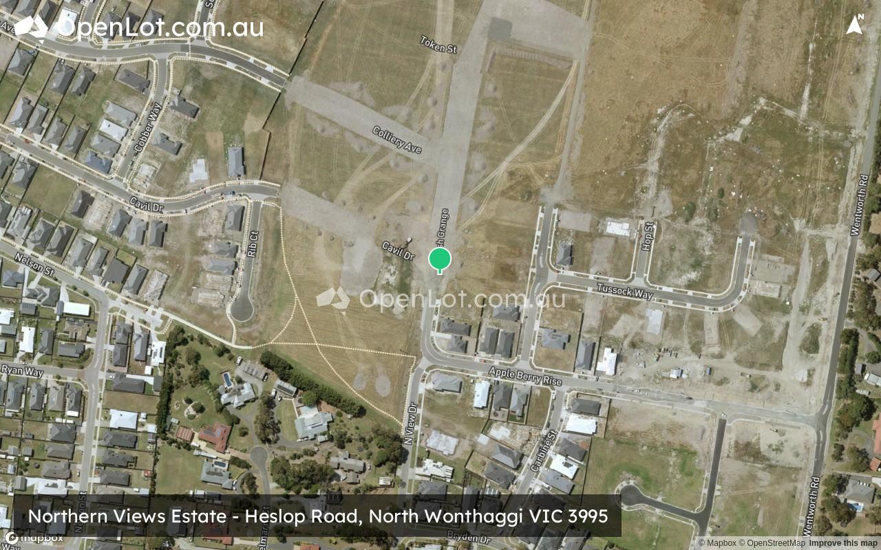 Satellite image for Northern Views Estate - Heslop Road, North Wonthaggi VIC 3995