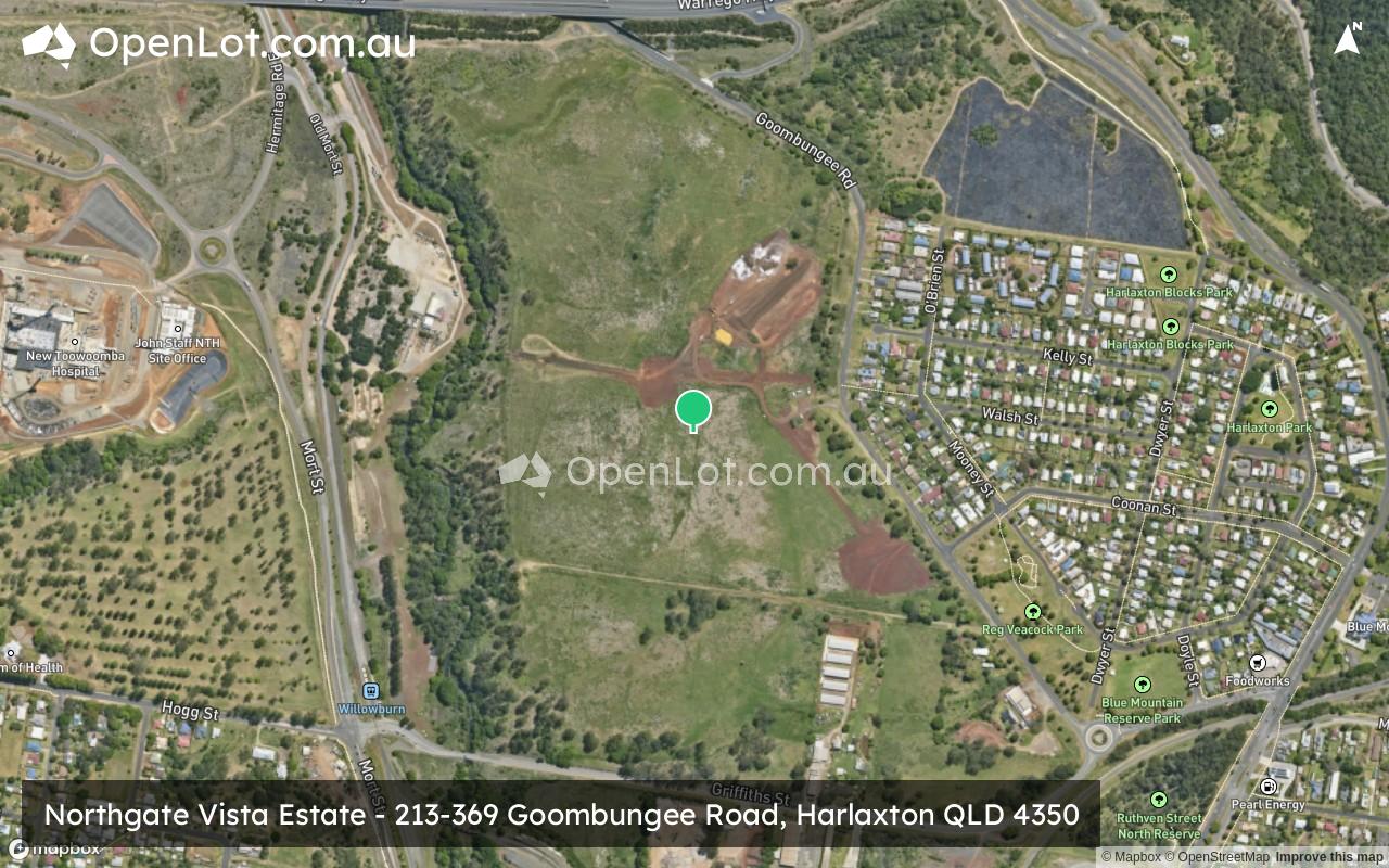 Satellite image for Northgate Vista Estate - 213-369 Goombungee Road, Harlaxton QLD 4350