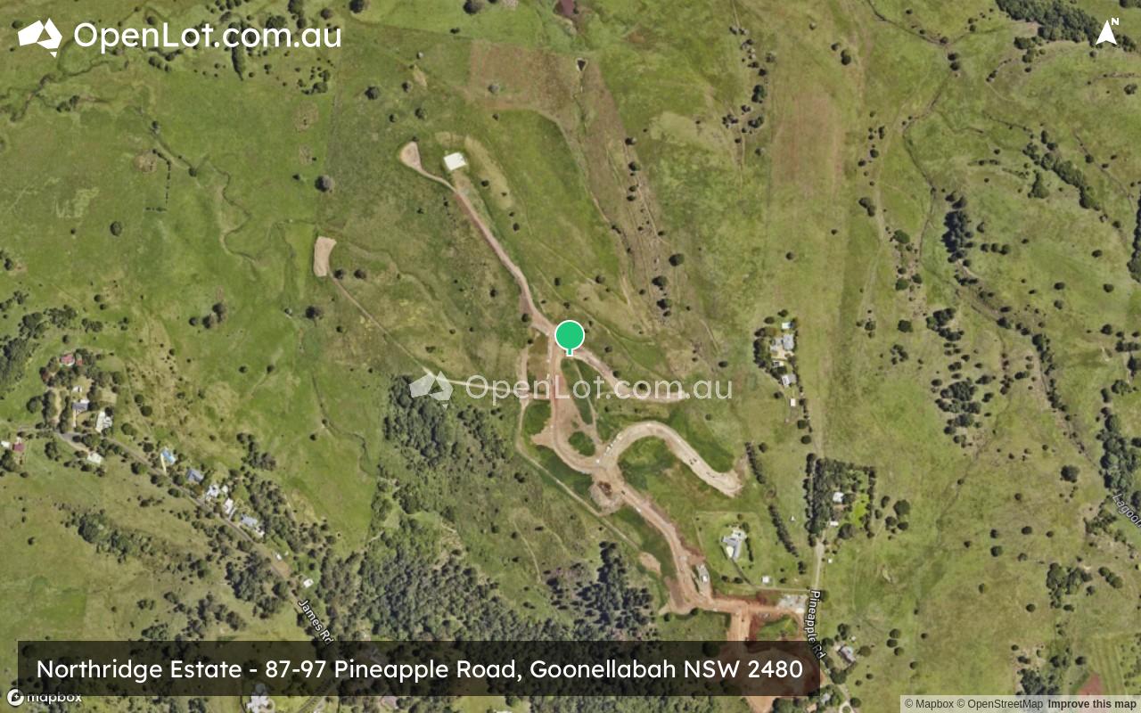 Satellite image for Northridge Estate - 87-97 Pineapple Road, Goonellabah NSW 2480