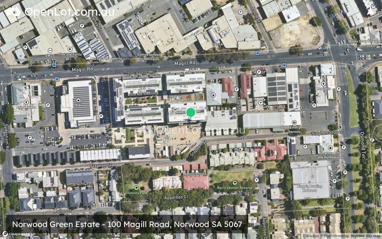 Satellite image for Norwood Green Estate - 100 Magill Road, Norwood SA 5067