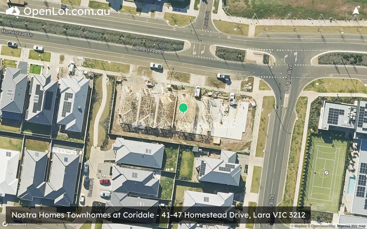 Satellite image for Nostra Homes Townhomes at Coridale - 41-47 Homestead Drive, Lara VIC 3212