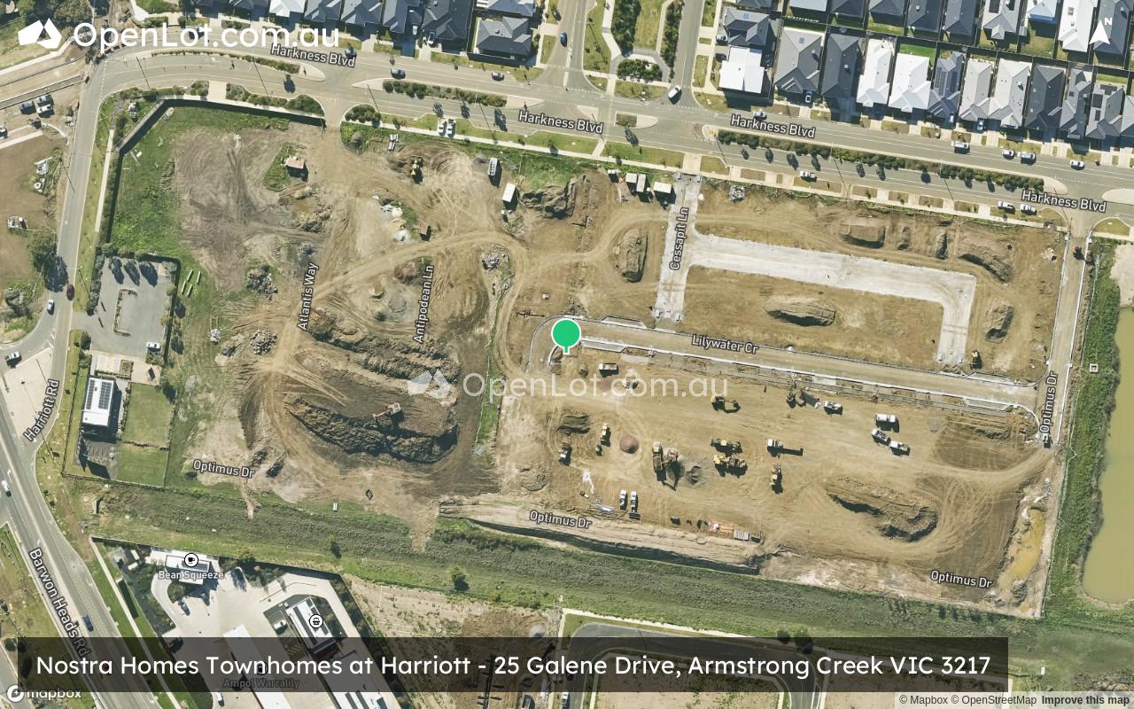 Satellite image for Nostra Homes Townhomes at Harriott - 25 Galene Drive, Armstrong Creek VIC 3217