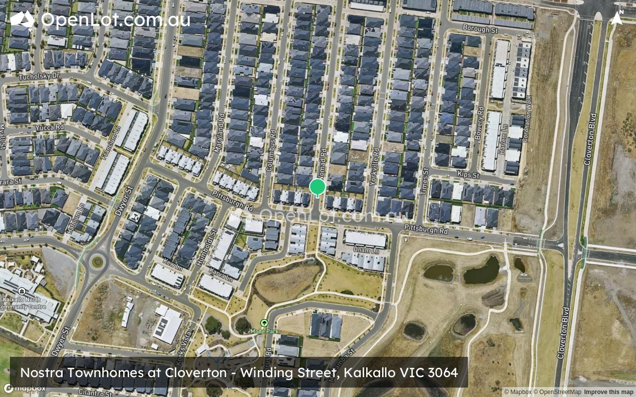 Satellite image for Nostra Townhomes at Cloverton - Winding Street, Kalkallo VIC 3064