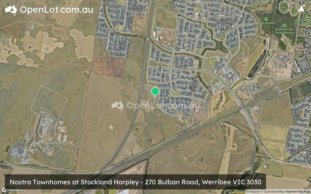Satellite image for Nostra Townhomes at Stockland Harpley - 270 Bulban Road, Werribee VIC 3030