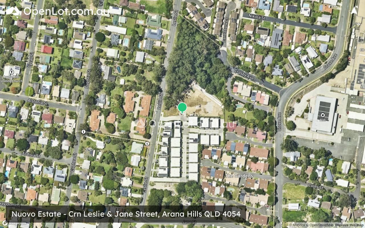 Satellite image for Nuovo Estate - Crn Leslie & Jane Street, Arana Hills QLD 4054
