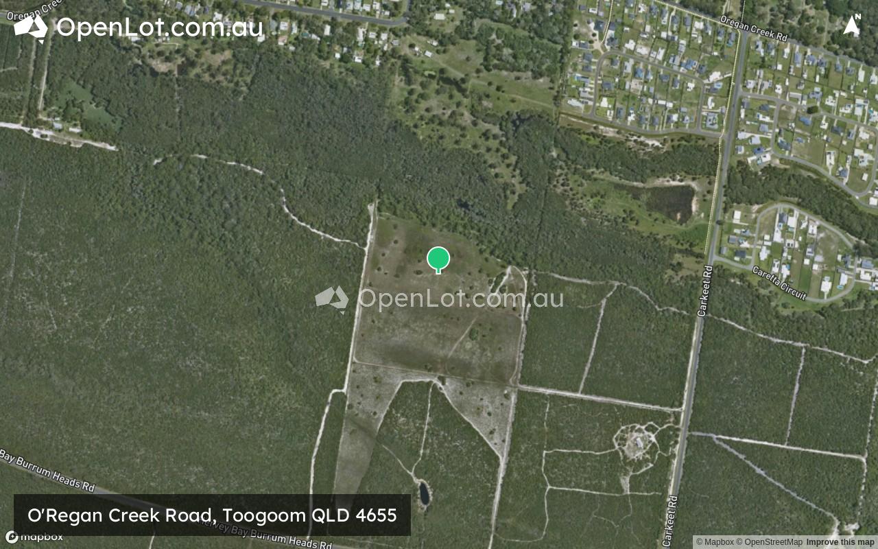 Satellite image for O'Regan Creek Road, Toogoom QLD 4655