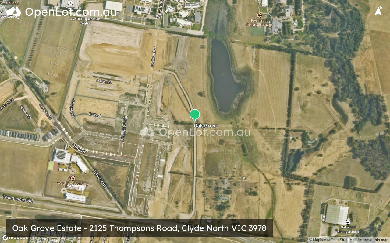 Satellite image for Oak Grove Estate - 2125 Thompsons Road, Clyde North VIC 3978