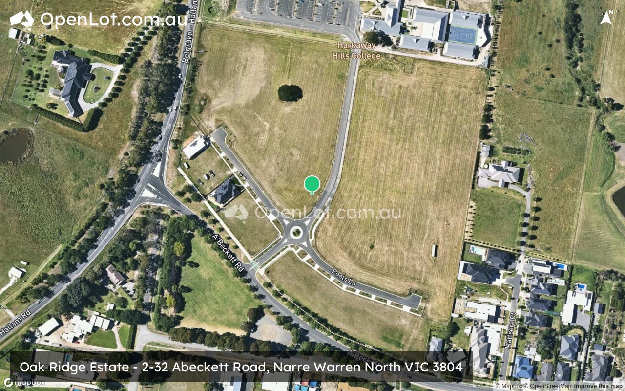 Satellite image for Oak Ridge Estate - 2-32 Abeckett Road, Narre Warren North VIC 3804