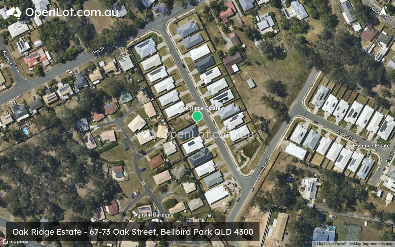 Satellite image for Oak Ridge Estate - 67-73 Oak Street, Bellbird Park QLD 4300