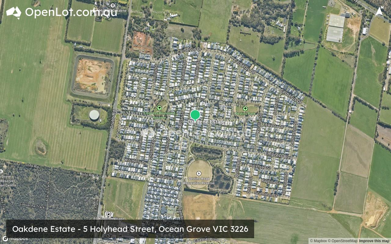 Satellite image for Oakdene Estate - 5 Holyhead Street, Ocean Grove VIC 3226