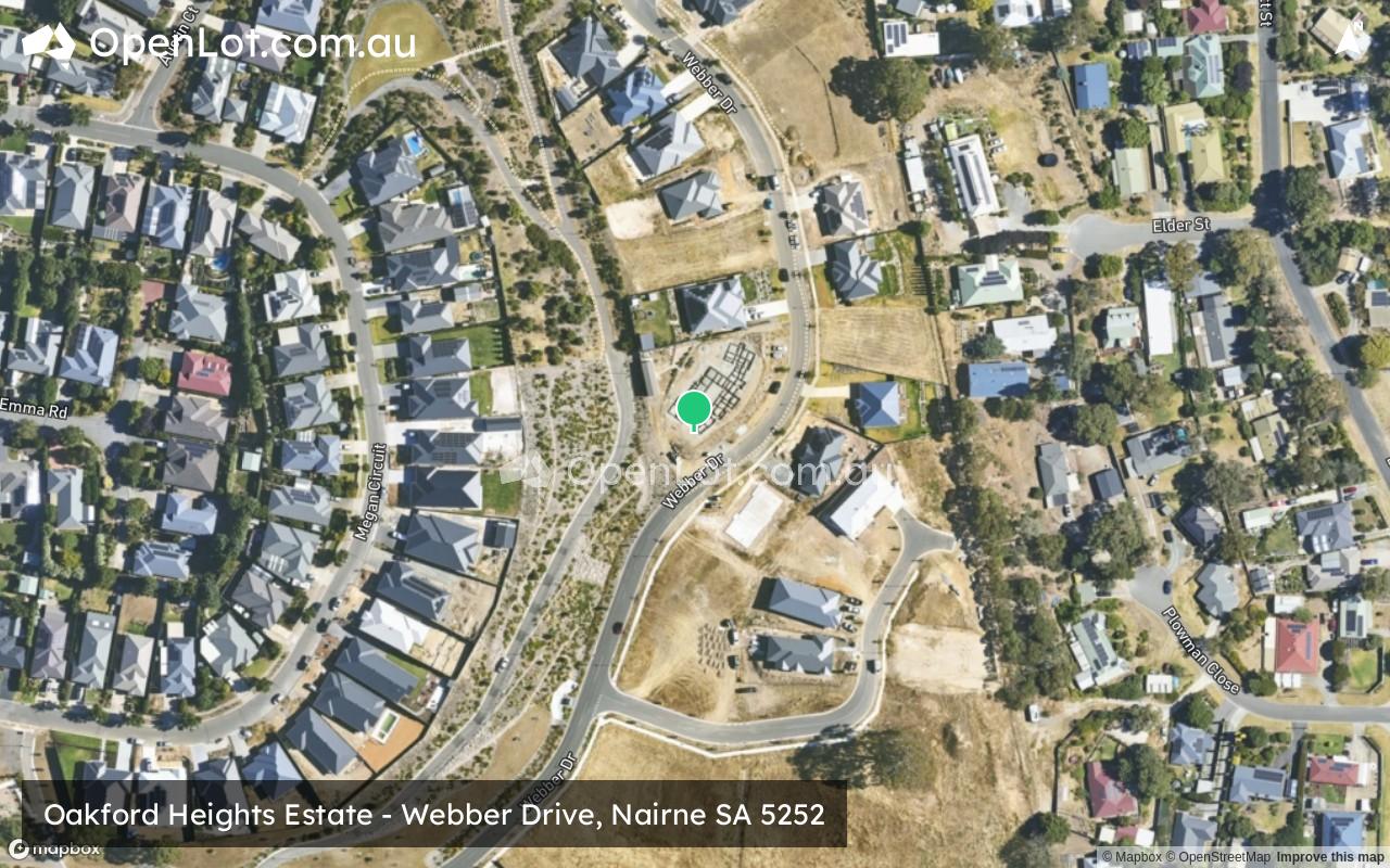 Satellite image for Oakford Heights Estate - Webber Drive, Nairne SA 5252