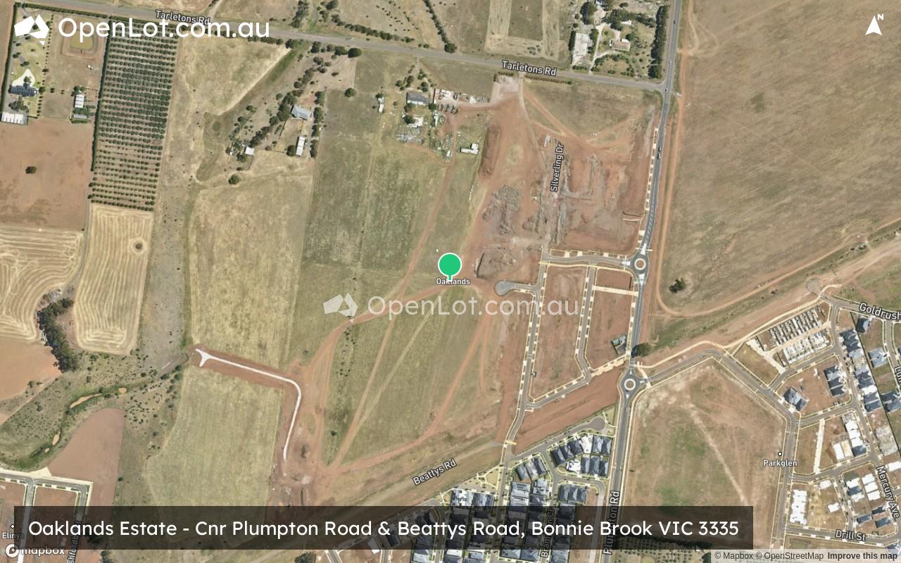 Satellite image for Oaklands Estate - Cnr Plumpton Road & Beattys Road, Bonnie Brook VIC 3335