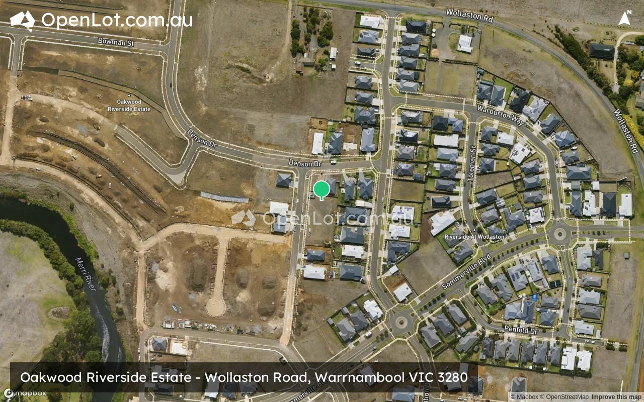 Satellite image for Oakwood Riverside Estate - Wollaston Road, Warrnambool VIC 3280