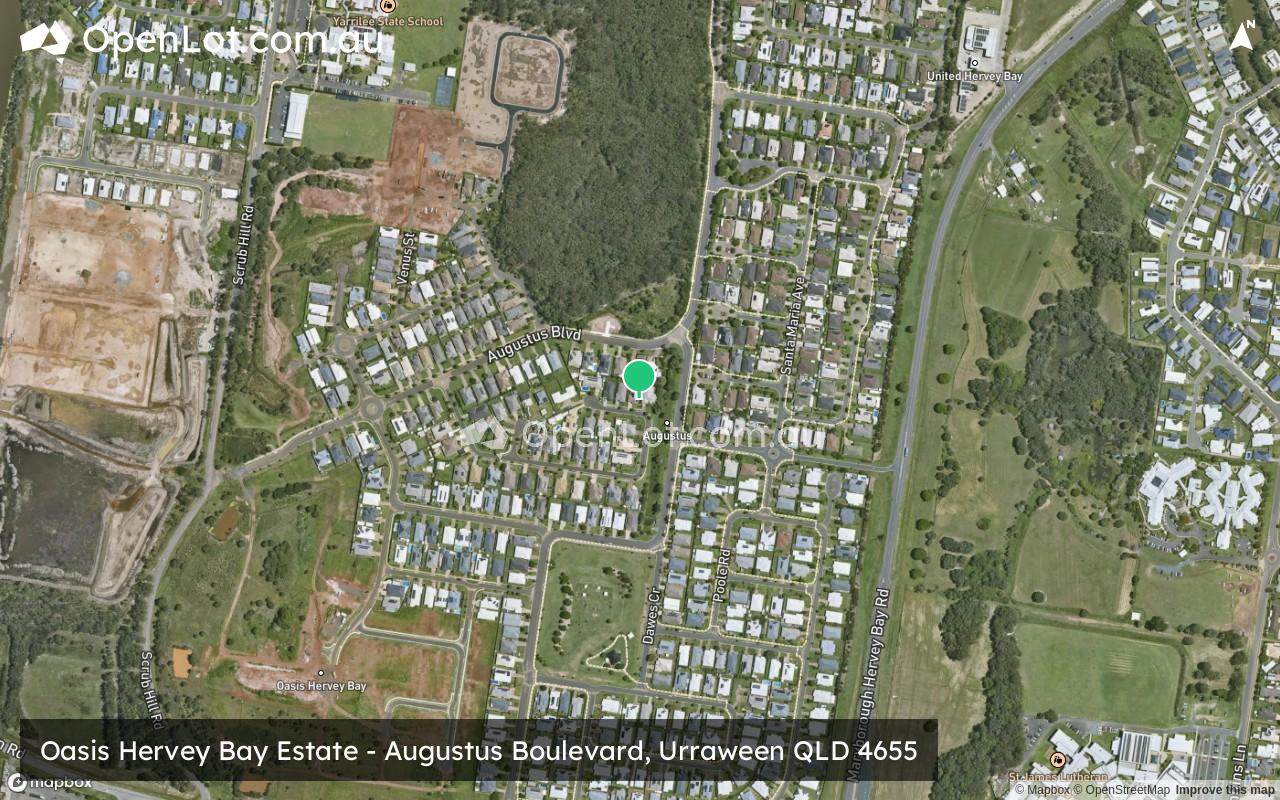 Satellite image for Oasis Hervey Bay Estate - Augustus Boulevard, Urraween QLD 4655