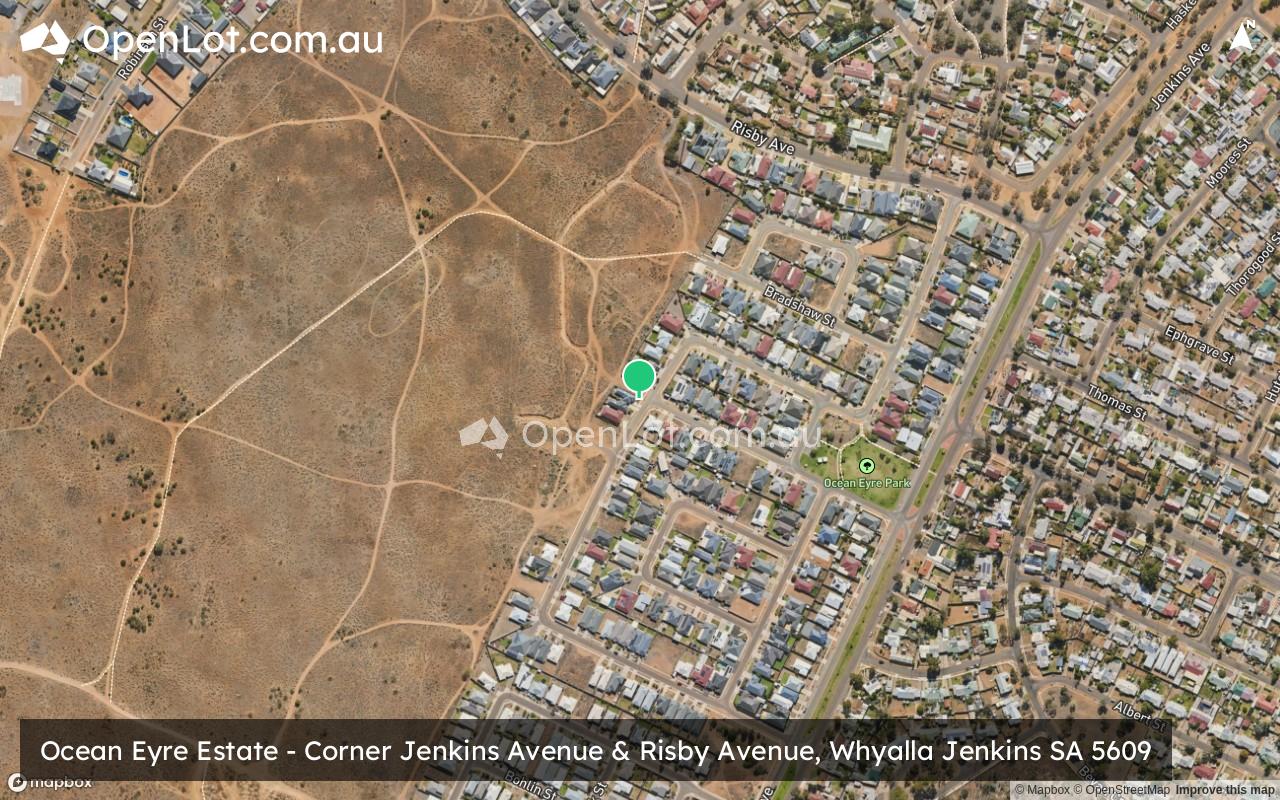 Satellite image for Ocean Eyre Estate - Corner Jenkins Avenue & Risby Avenue, Whyalla Jenkins SA 5609