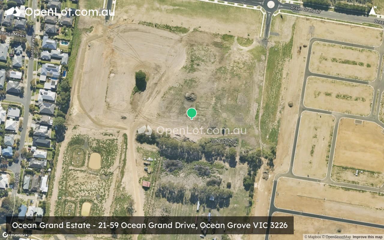 Satellite image for Ocean Grand Estate - 21-59 Ocean Grand Drive, Ocean Grove VIC 3226