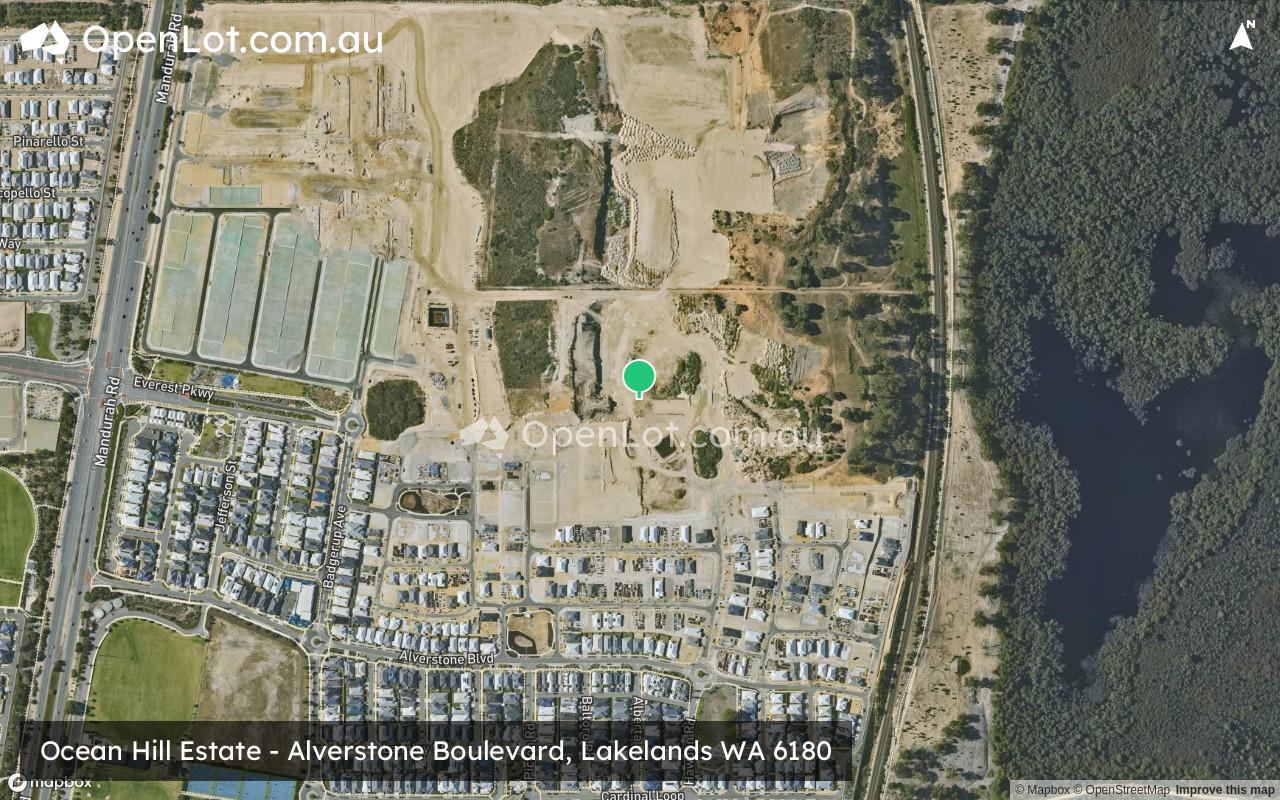 Satellite image for Ocean Hill Estate - Alverstone Boulevard, Lakelands WA 6180