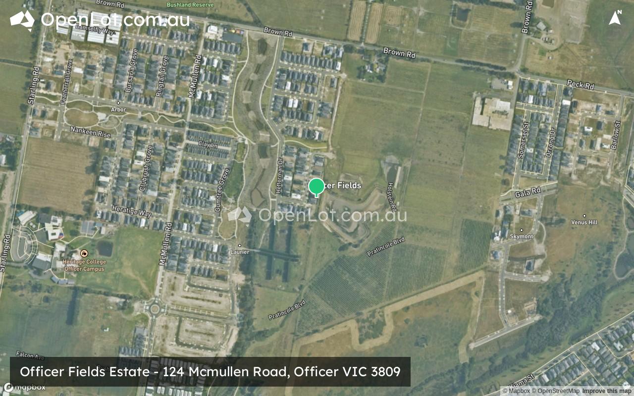 Satellite image for Officer Fields Estate - 124 Mcmullen Road, Officer VIC 3809