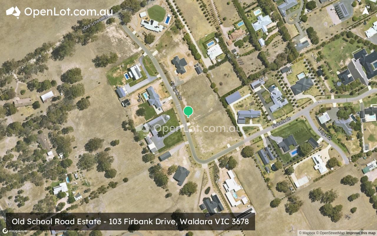 Satellite image for Old School Road Estate - 103 Firbank Drive, Waldara VIC 3678