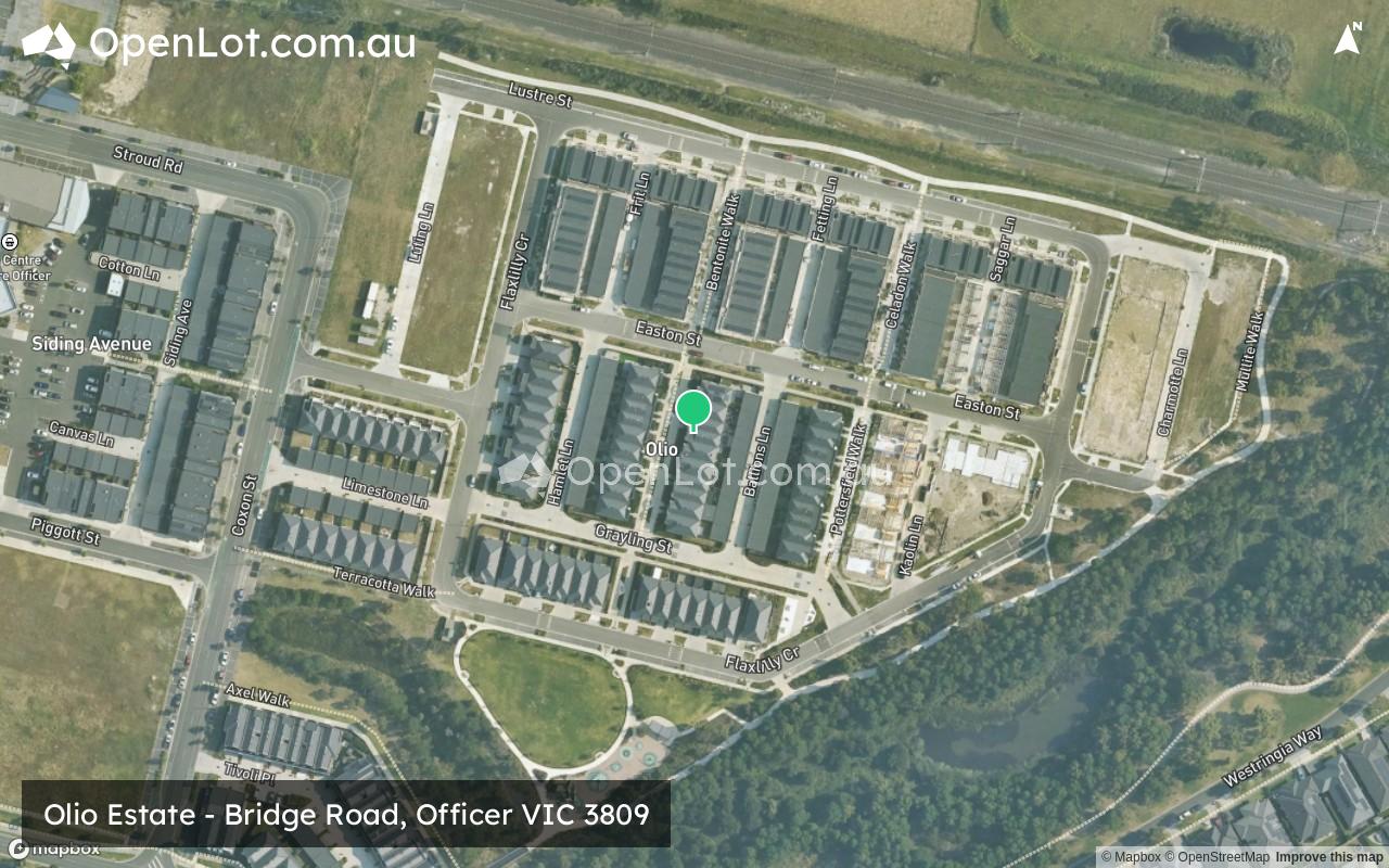 Satellite image for Olio Estate - Bridge Road, Officer VIC 3809