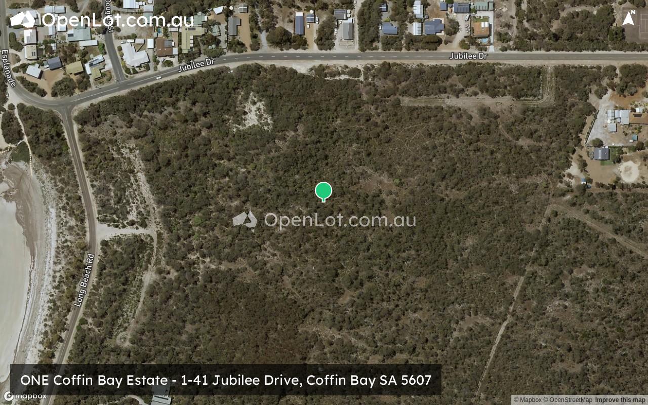 Satellite image for ONE Coffin Bay Estate - 1-41 Jubilee Drive, Coffin Bay SA 5607
