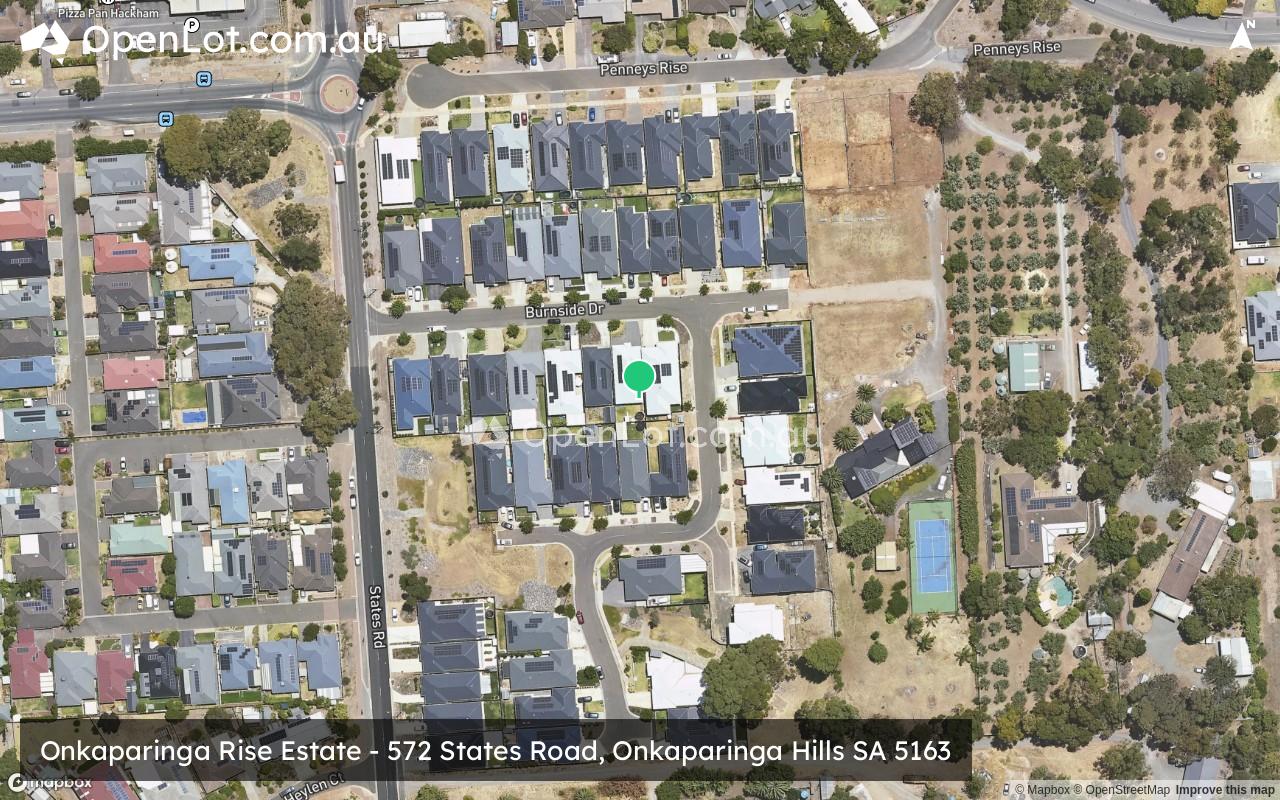 Satellite image for Onkaparinga Rise Estate - 572 States Road, Onkaparinga Hills SA 5163