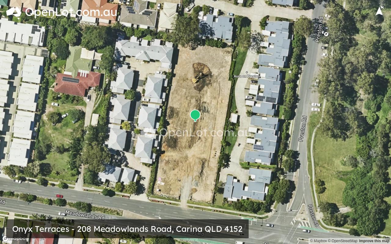 Satellite image for Onyx Terraces - 208 Meadowlands Road, Carina QLD 4152
