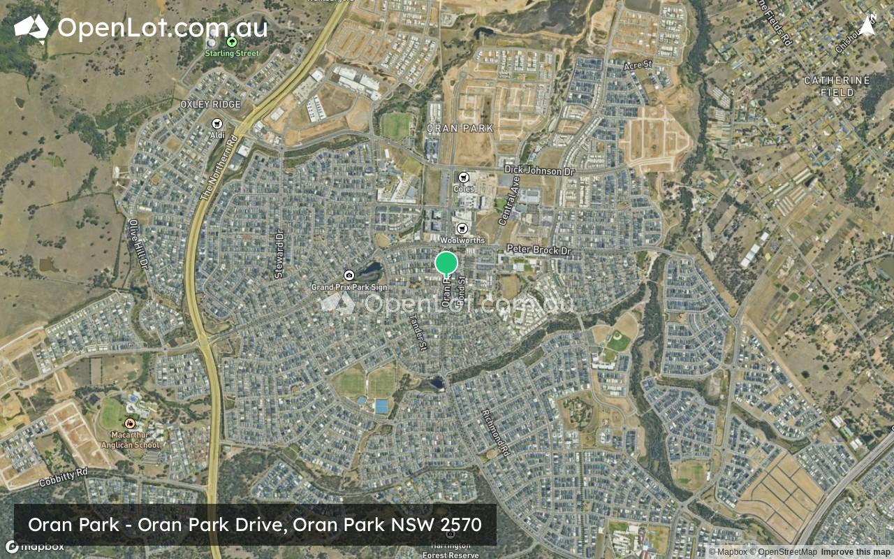 Satellite image for Oran Park - Oran Park Drive, Oran Park NSW 2570