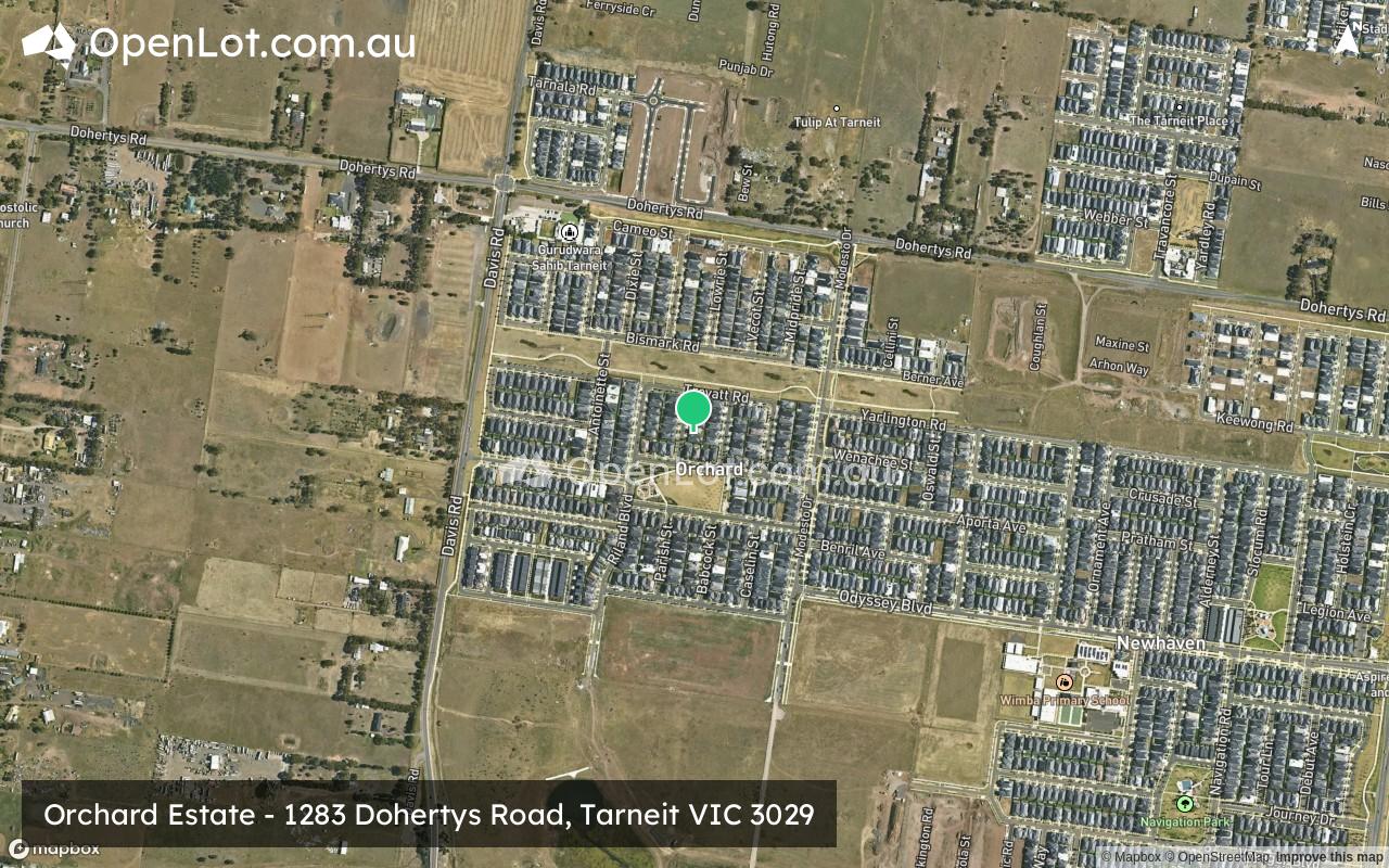 Satellite image for Orchard Estate - 1283 Dohertys Road, Tarneit VIC 3029