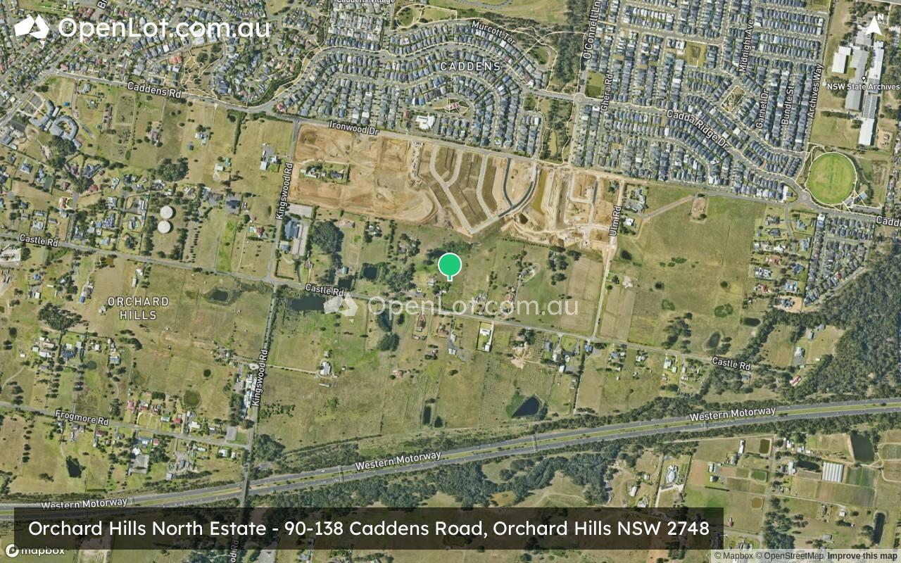 Satellite image for Orchard Hills North Estate - 90-138 Caddens Road, Orchard Hills NSW 2748
