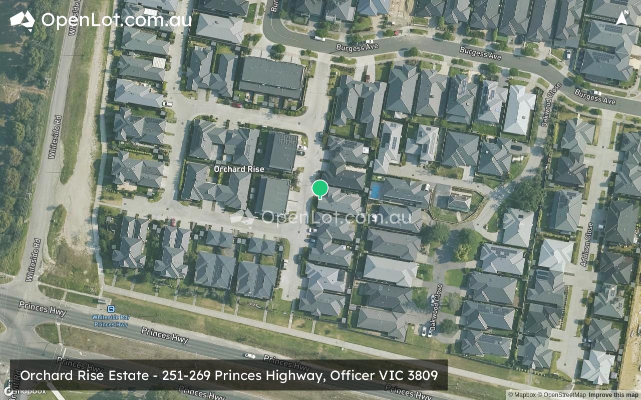 Satellite image for Orchard Rise Estate - 251-269 Princes Highway, Officer VIC 3809