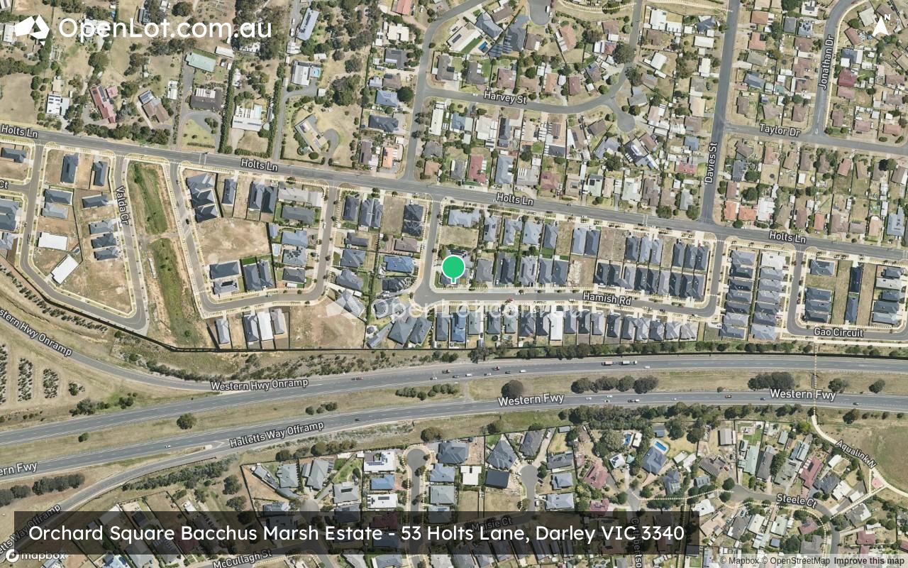 Satellite image for Orchard Square Bacchus Marsh Estate - 53 Holts Lane, Darley VIC 3340