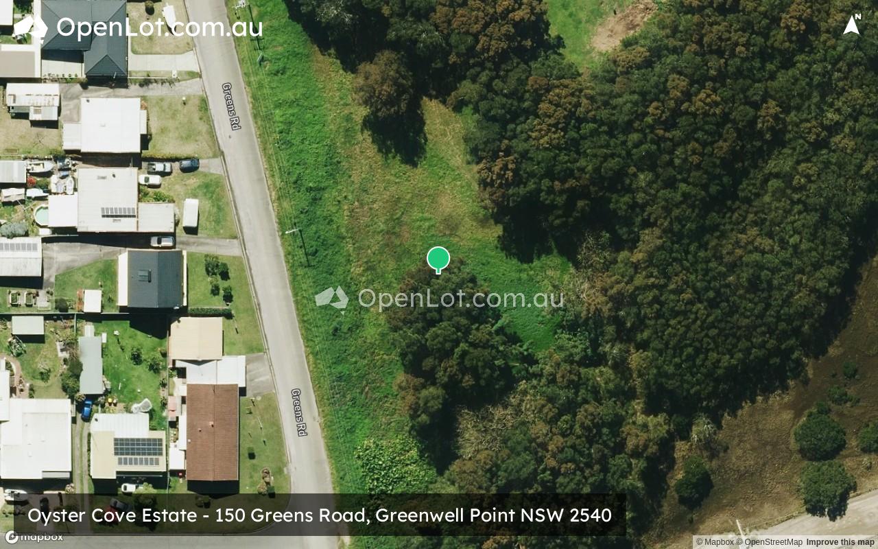 Satellite image for Oyster Cove Estate - 150 Greens Road, Greenwell Point NSW 2540