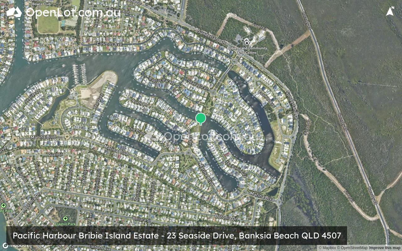 Satellite image for Pacific Harbour Bribie Island Estate - 1 Midyim Court, Banksia Beach QLD 4507
