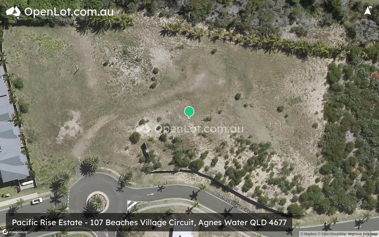 Satellite image for Pacific Rise Estate - 107 Beaches Village Circuit, Agnes Water QLD 4677