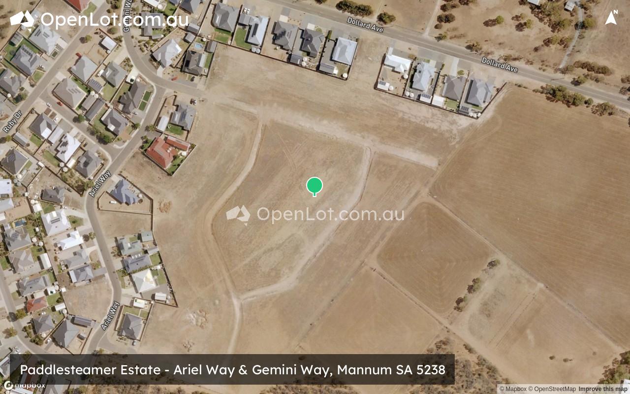 Satellite image for Paddlesteamer Estate - Ariel Way & Gemini Way, Mannum SA 5238