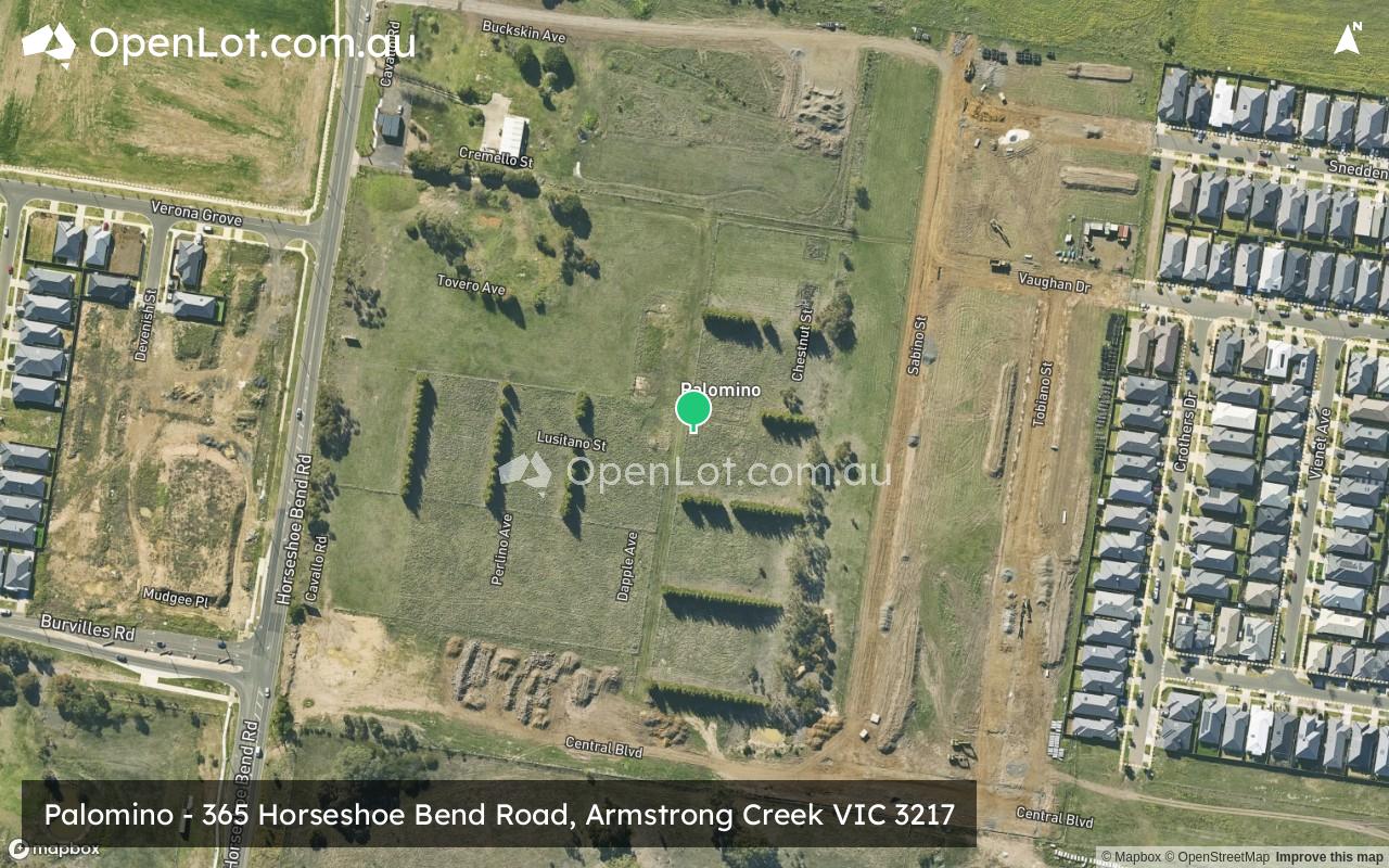 Satellite image for Palomino - 365 Horseshoe Bend Road, Armstrong Creek VIC 3217