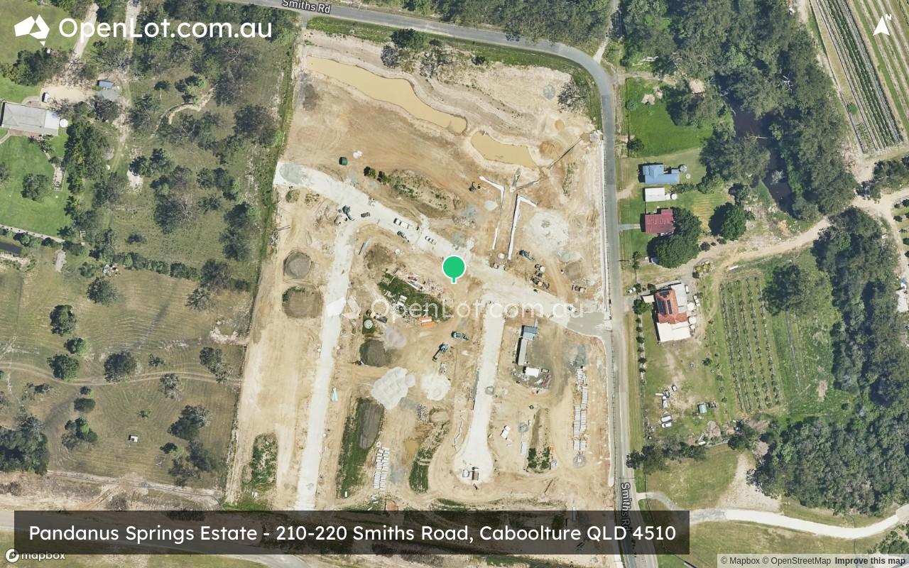 Satellite image for Pandanus Springs Estate - 210-220 Smiths Road, Caboolture QLD 4510