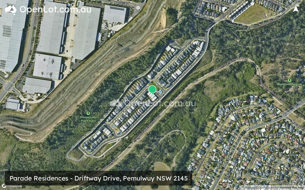 Satellite image for Parade Residences - Driftway Drive, Pemulwuy NSW 2145