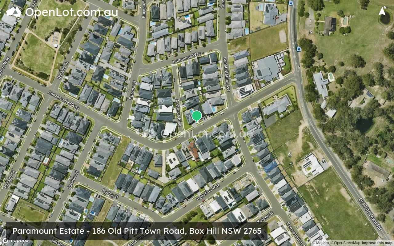 Satellite image for Paramount Estate - 186 Old Pitt Town Road, Box Hill NSW 2765