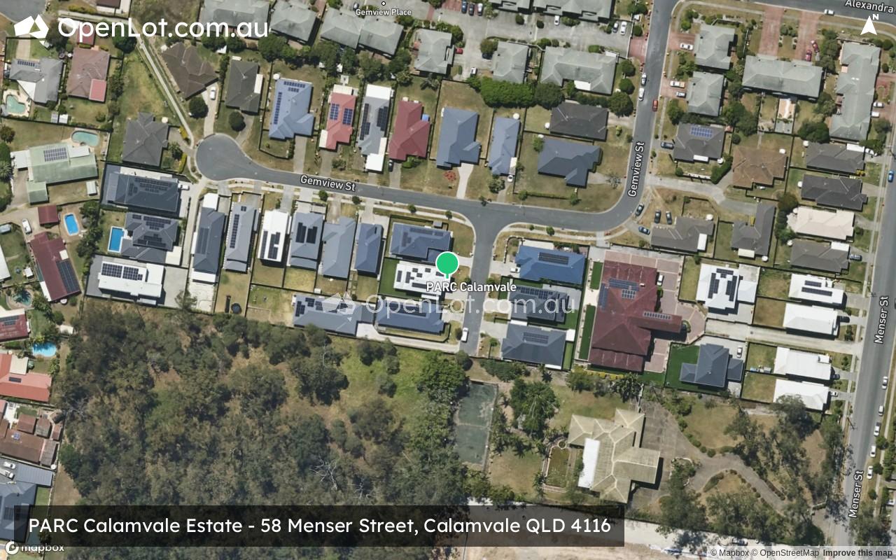 Satellite image for PARC Calamvale Estate - 58 Menser Street, Calamvale QLD 4116