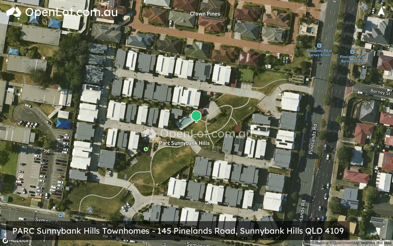 Satellite image for PARC Sunnybank Hills Townhomes - 145 Pinelands Road, Sunnybank Hills QLD 4109