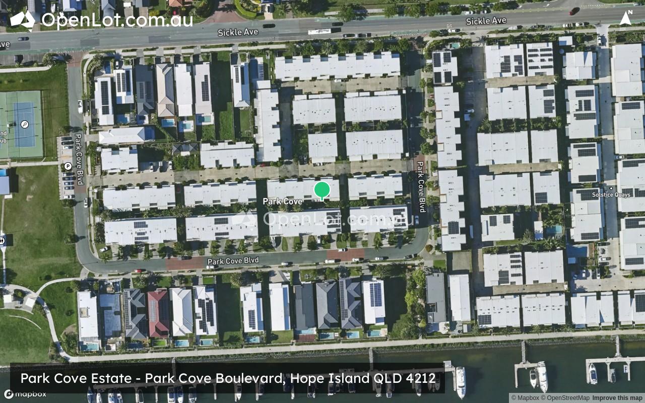Satellite image for Park Cove Estate - Park Cove Boulevard, Hope Island QLD 4212