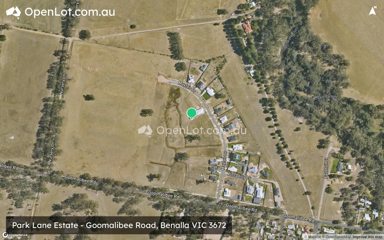 Satellite image for Park Lane Estate - Goomalibee Road, Benalla VIC 3672