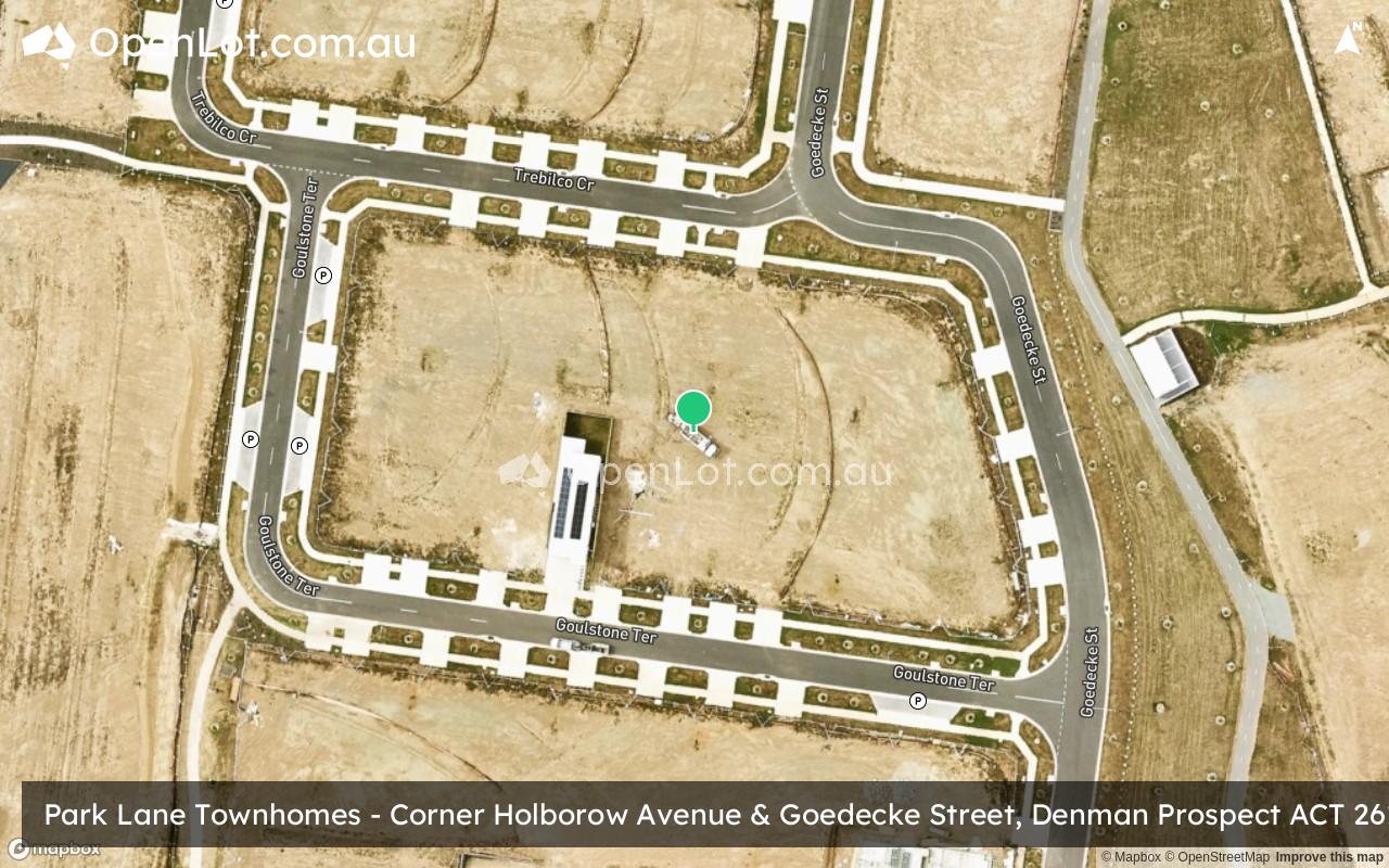 Satellite image for Corner Holborow Avenue & Goedecke Street, Denman Prospect ACT 2611