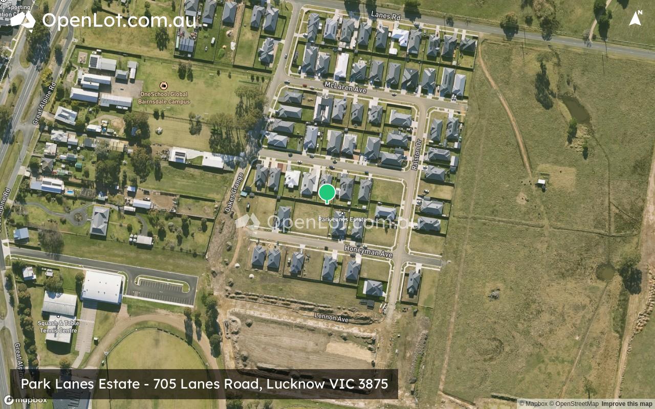 Satellite image for Park Lanes Estate - 705 Lanes Road, Lucknow VIC 3875