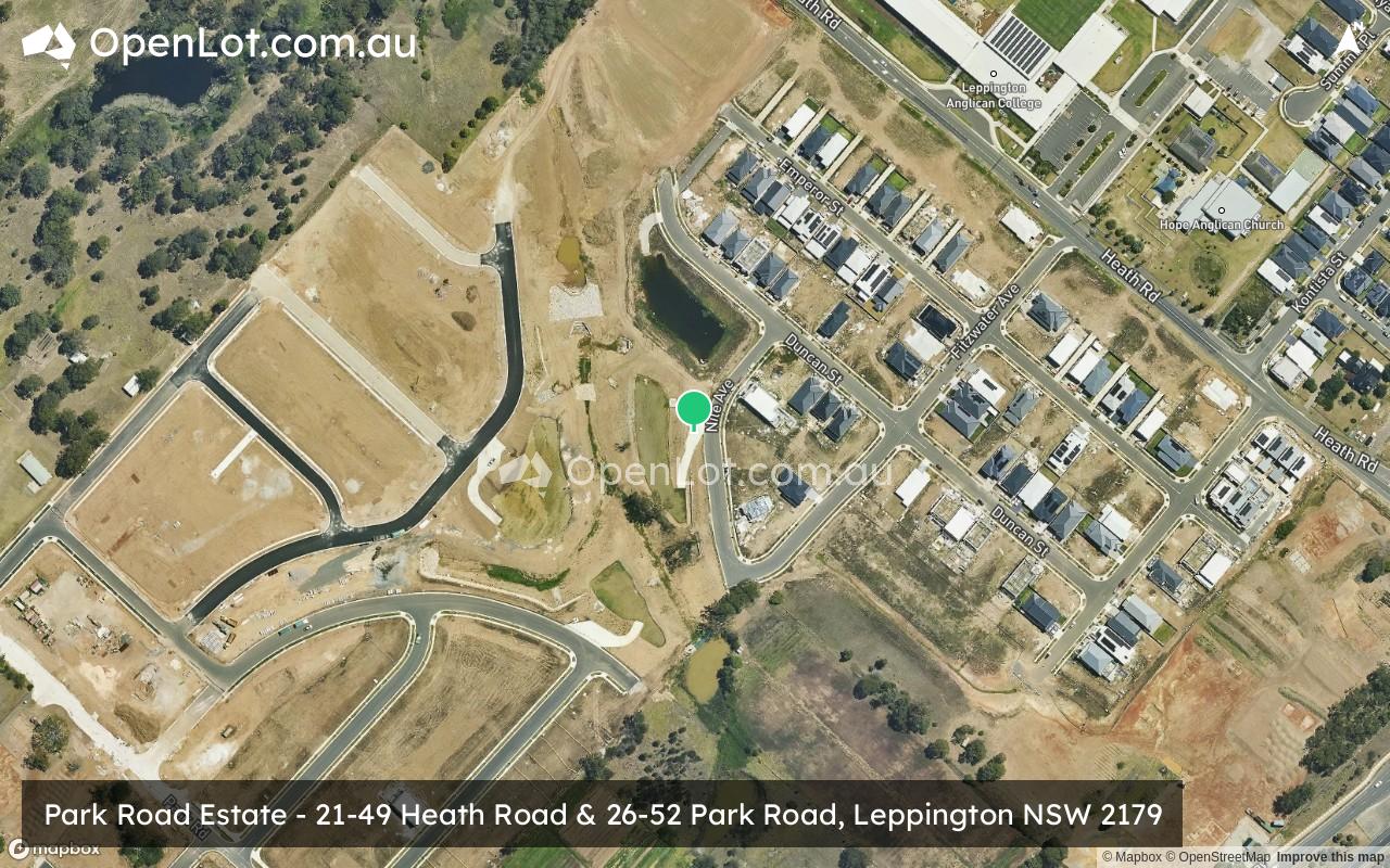 Satellite image for Park Road Estate - 21-49 Heath Road & 26-52 Park Road, Leppington NSW 2179