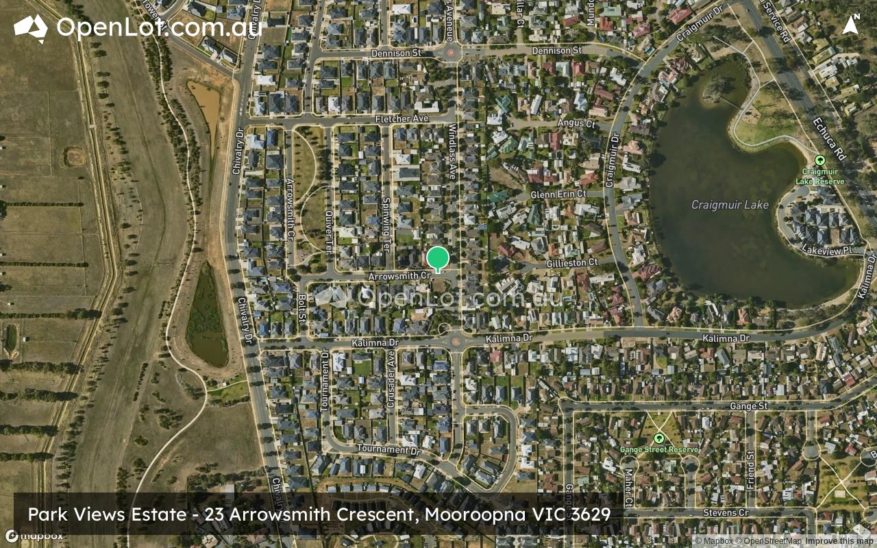 Satellite image for Park Views Estate - 23 Arrowsmith Crescent, Mooroopna VIC 3629